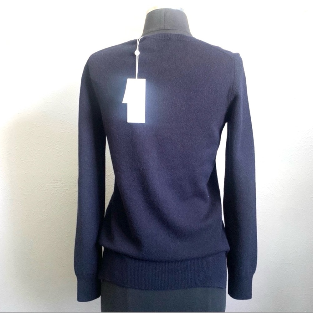 Tory Burch Bella Cashmere Sweater In Tory Navy - Picture 7 of 10